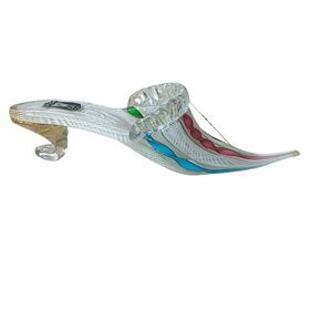 Golden Crown E & R Italy Venetian Glass Shoe Colorful Table Home Decor 1.5"